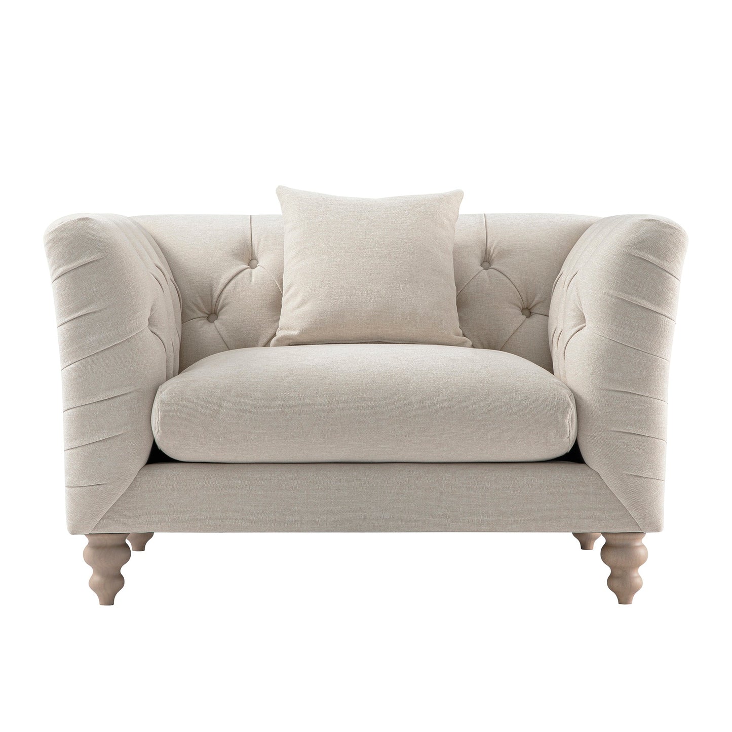Causeuse Ashby Chesterfield, chenille avoine