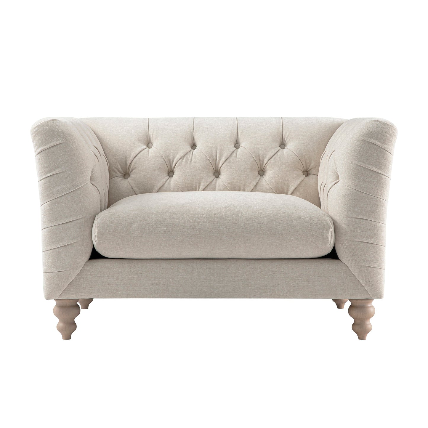 Causeuse Ashby Chesterfield, chenille avoine