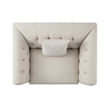 Causeuse Ashby Chesterfield, chenille avoine