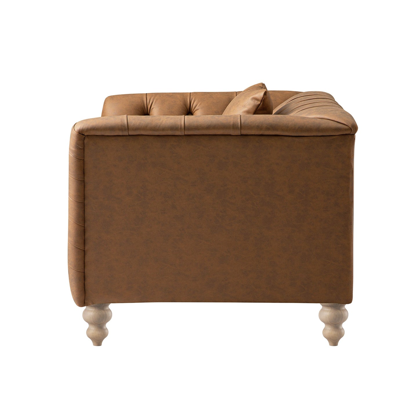 Causeuse Ashby Chesterfield, similicuir beige