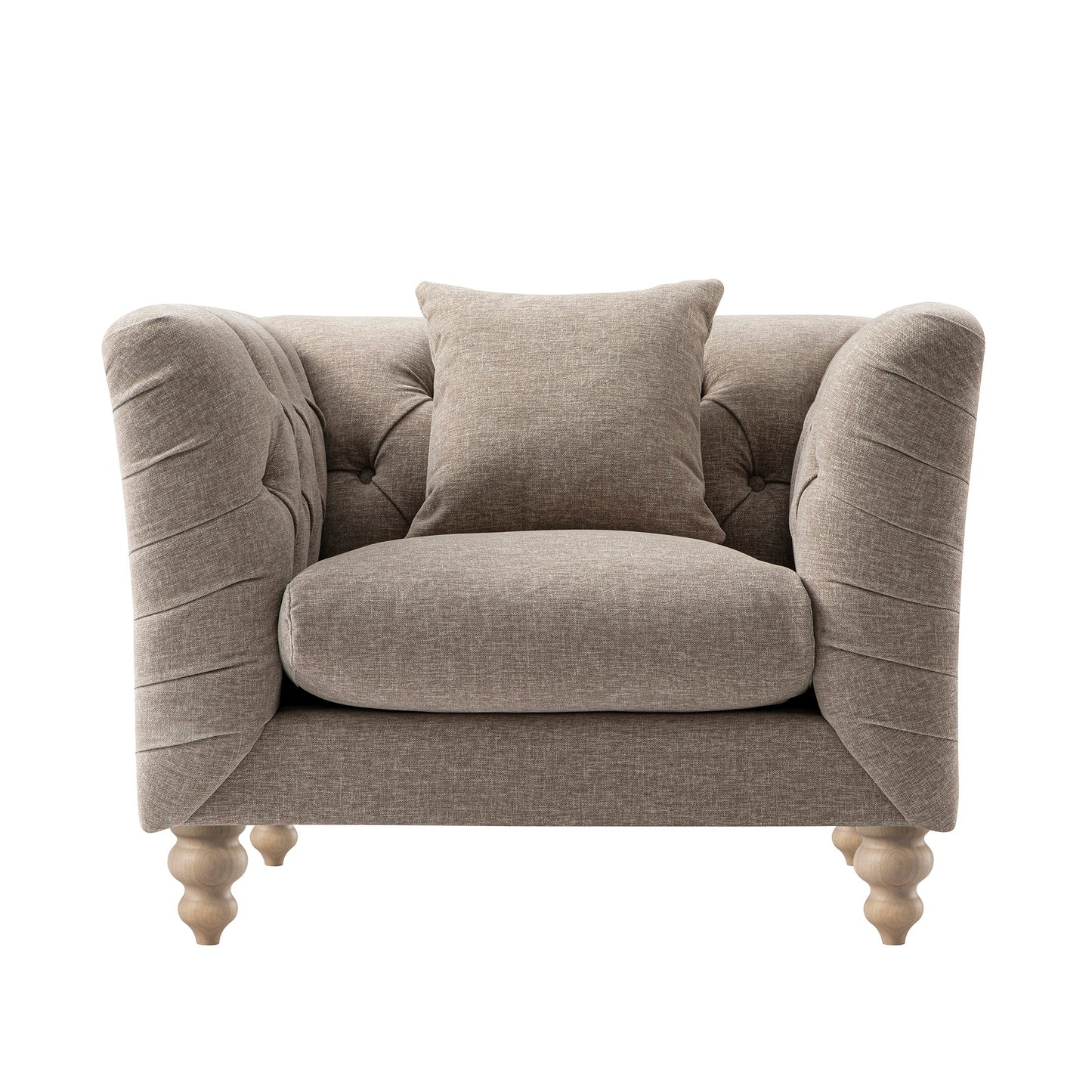 Fauteuil Chesterfield Ashby, chenille taupe
