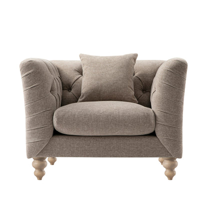 Fauteuil Chesterfield Ashby, chenille taupe