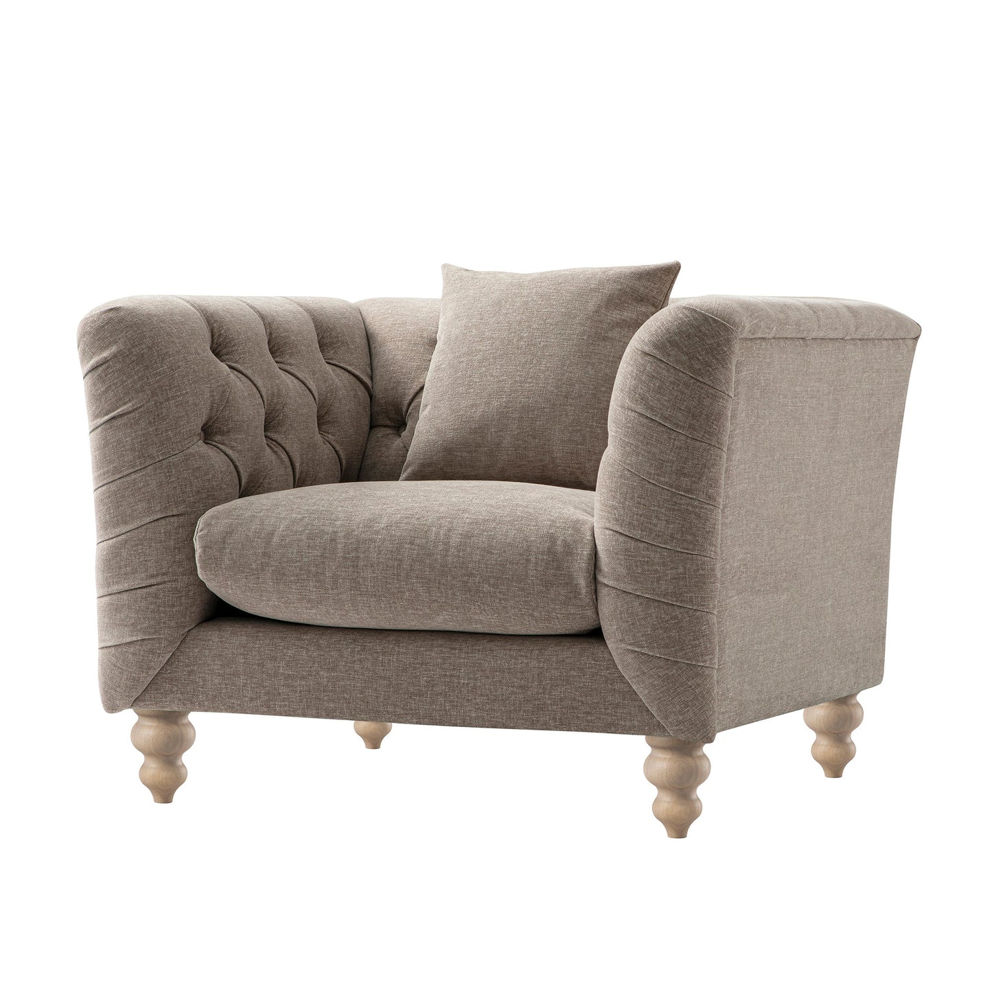 Fauteuil Chesterfield Ashby, chenille taupe