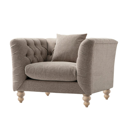Fauteuil Chesterfield Ashby, chenille taupe