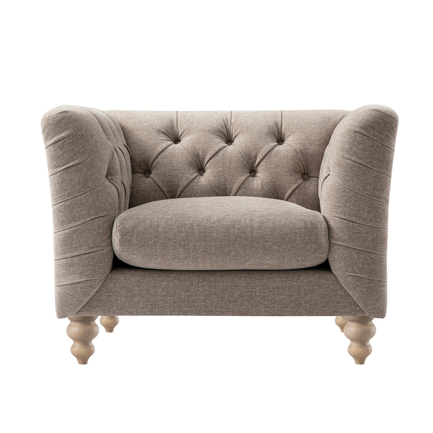 Fauteuil Chesterfield Ashby, chenille taupe