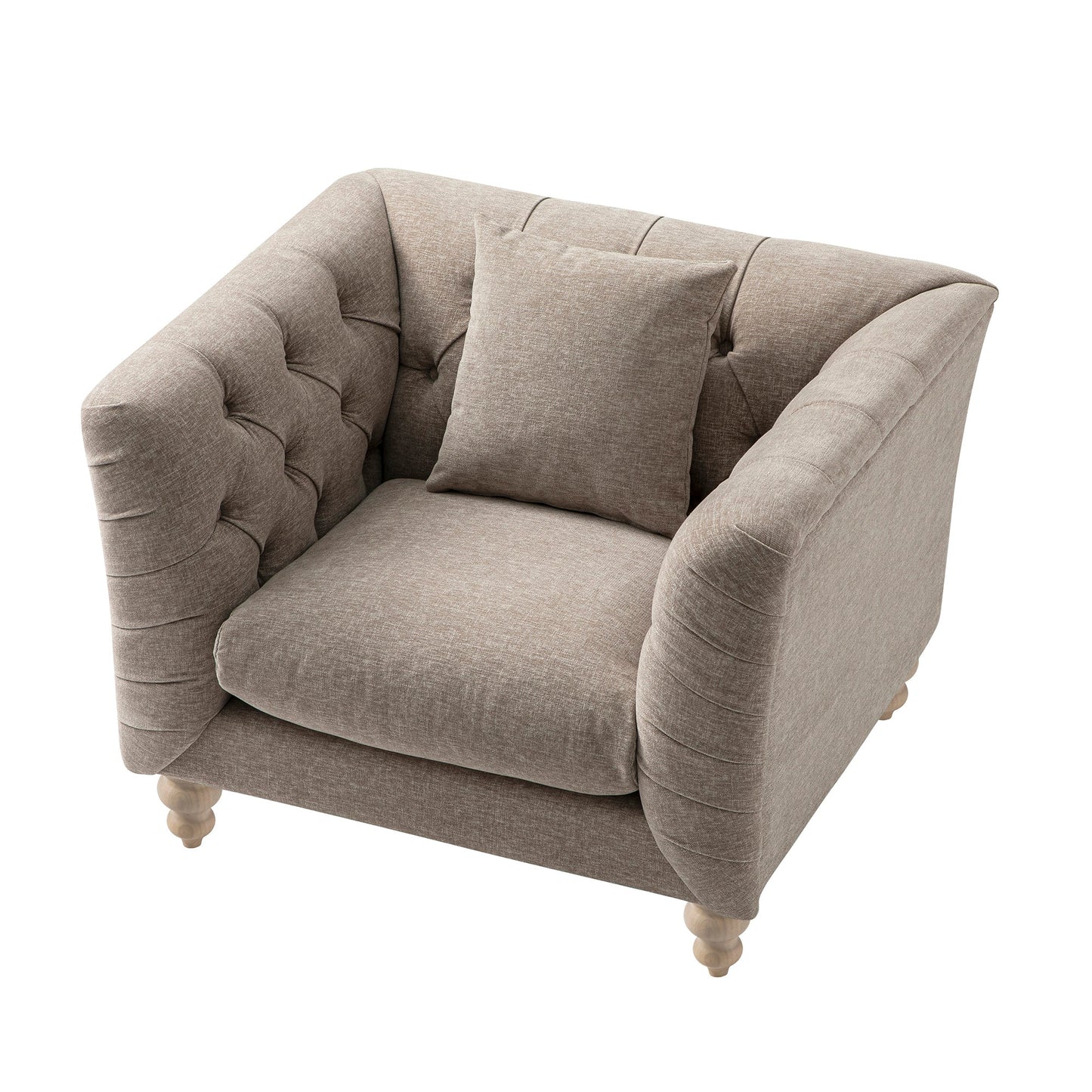 Fauteuil Chesterfield Ashby, chenille taupe