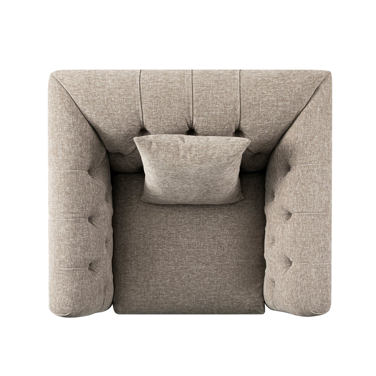 Fauteuil Chesterfield Ashby, chenille taupe