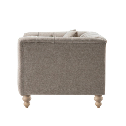 Fauteuil Chesterfield Ashby, chenille taupe
