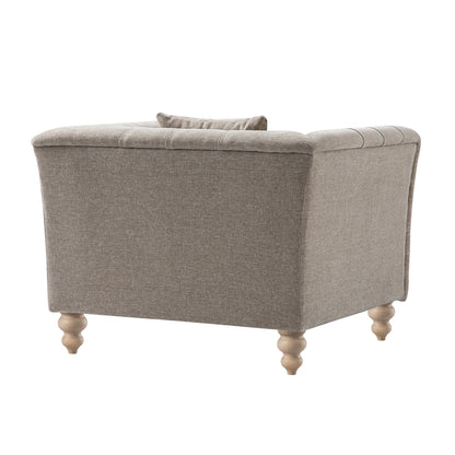 Fauteuil Chesterfield Ashby, chenille taupe