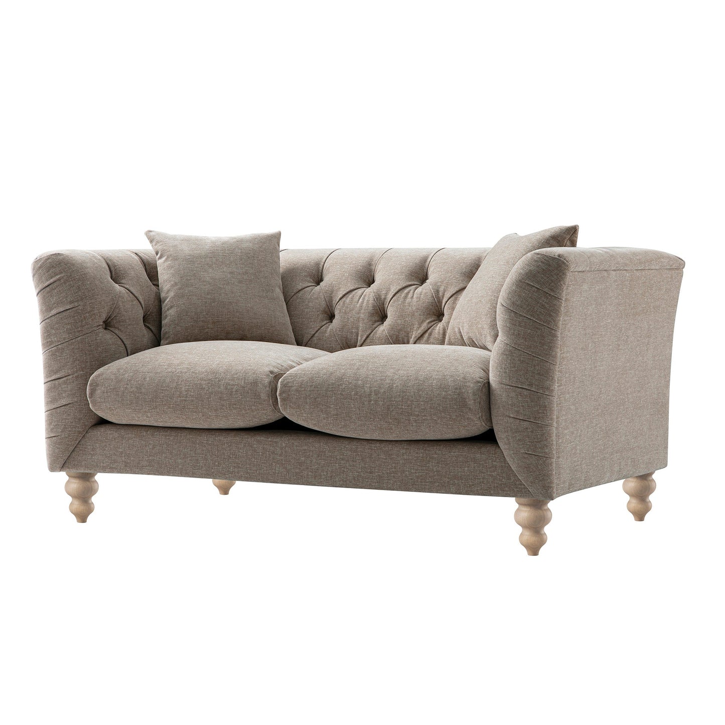Canapé 2 places Ashby Chesterfield, chenille taupe