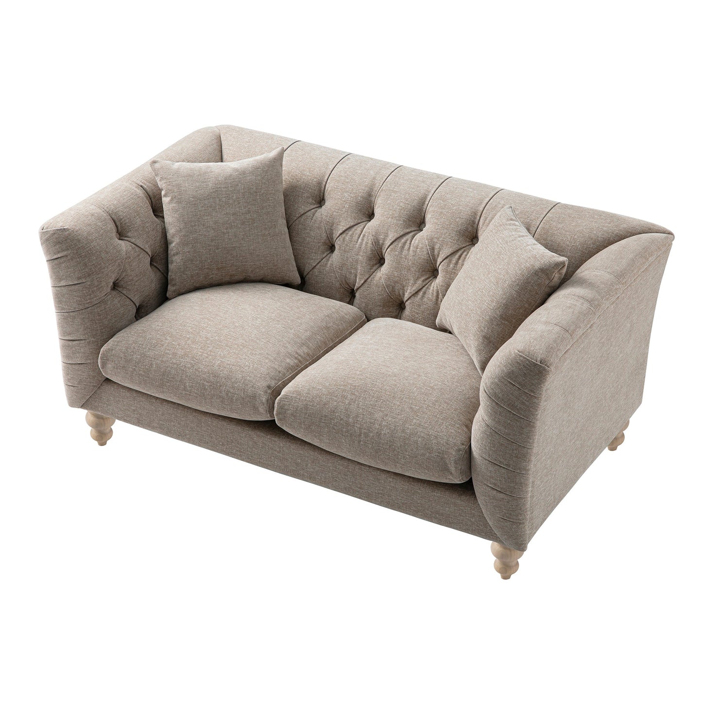 Canapé 2 places Ashby Chesterfield, chenille taupe
