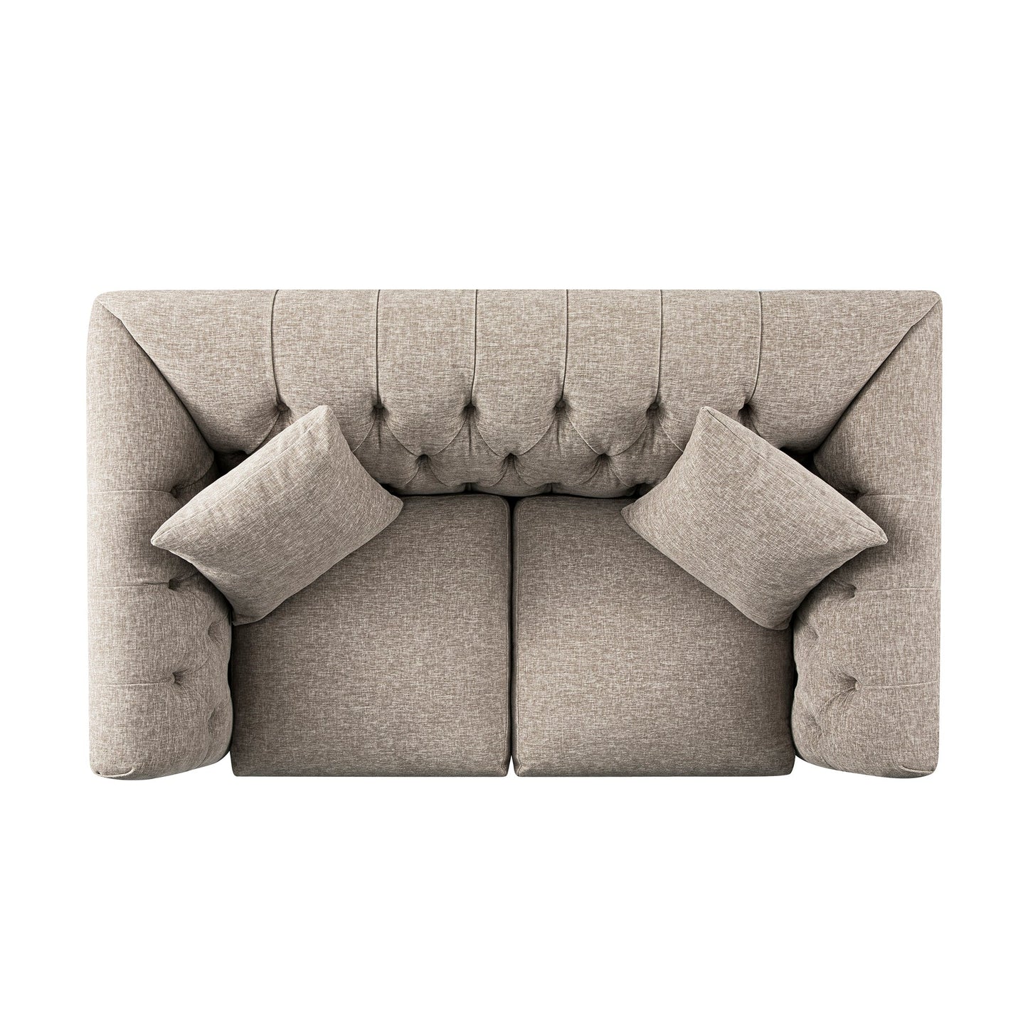 Canapé 2 places Ashby Chesterfield, chenille taupe