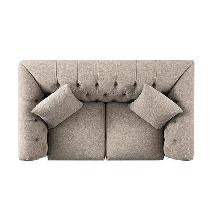 Canapé 2 places Ashby Chesterfield, chenille taupe