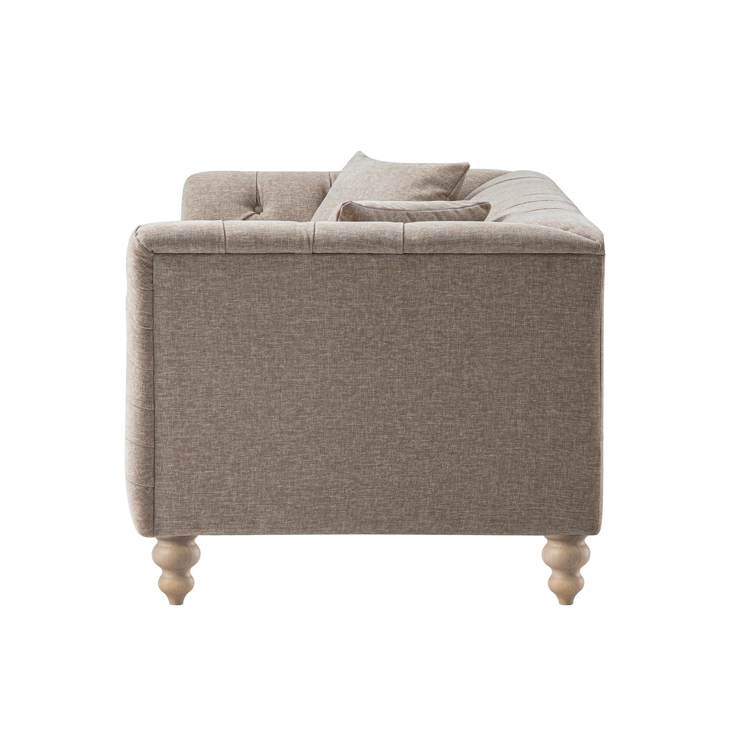 Canapé 2 places Ashby Chesterfield, chenille taupe