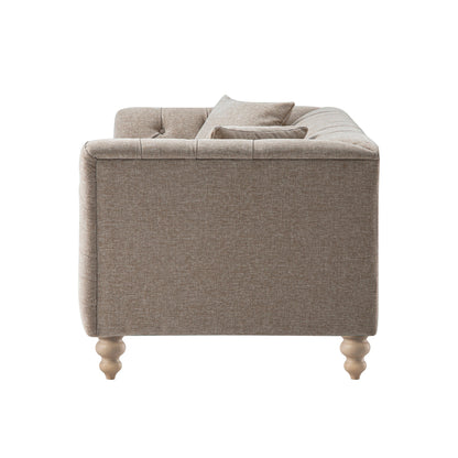 Canapé 2 places Ashby Chesterfield, chenille taupe