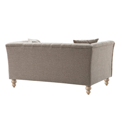 Canapé 2 places Ashby Chesterfield, chenille taupe