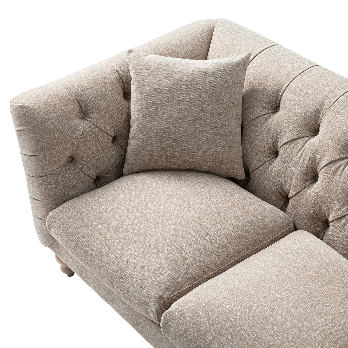 Canapé 2 places Ashby Chesterfield, chenille taupe