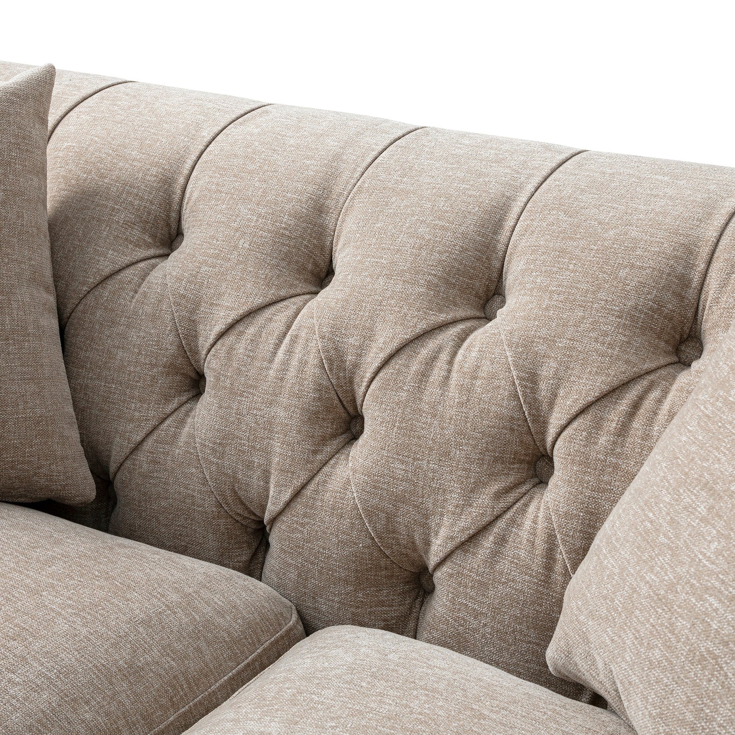 Canapé 2 places Ashby Chesterfield, chenille taupe