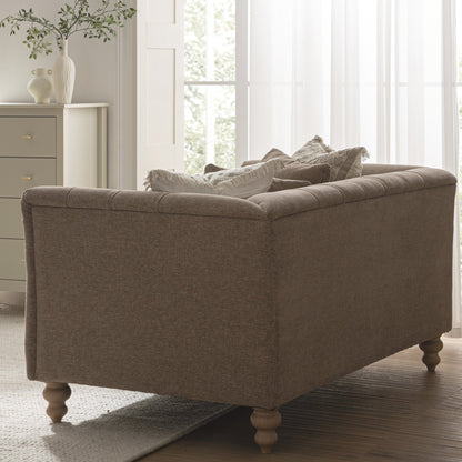 Canapé 2 places Ashby Chesterfield, chenille taupe