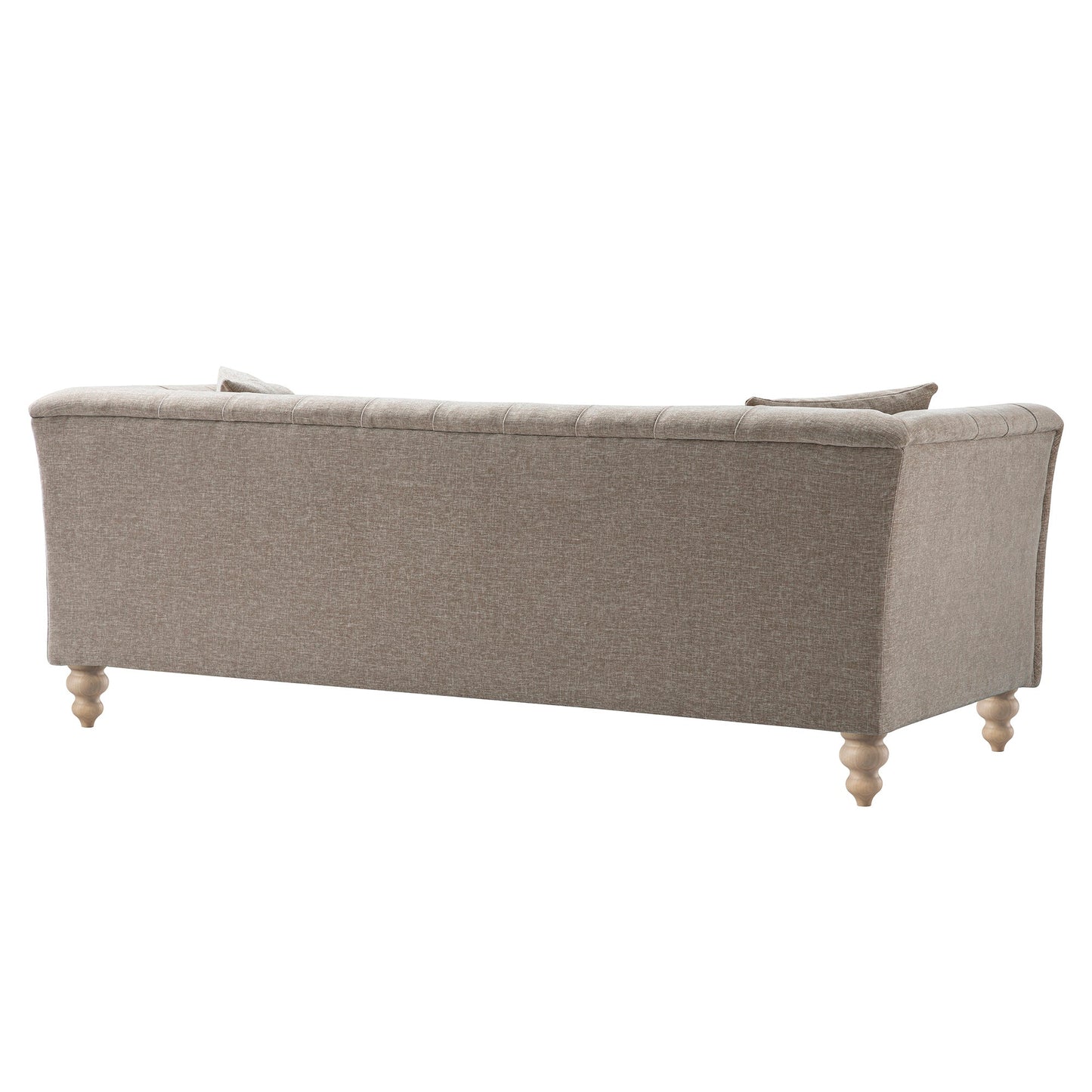 Grand canapé 3 places Ashby Chesterfield, chenille taupe