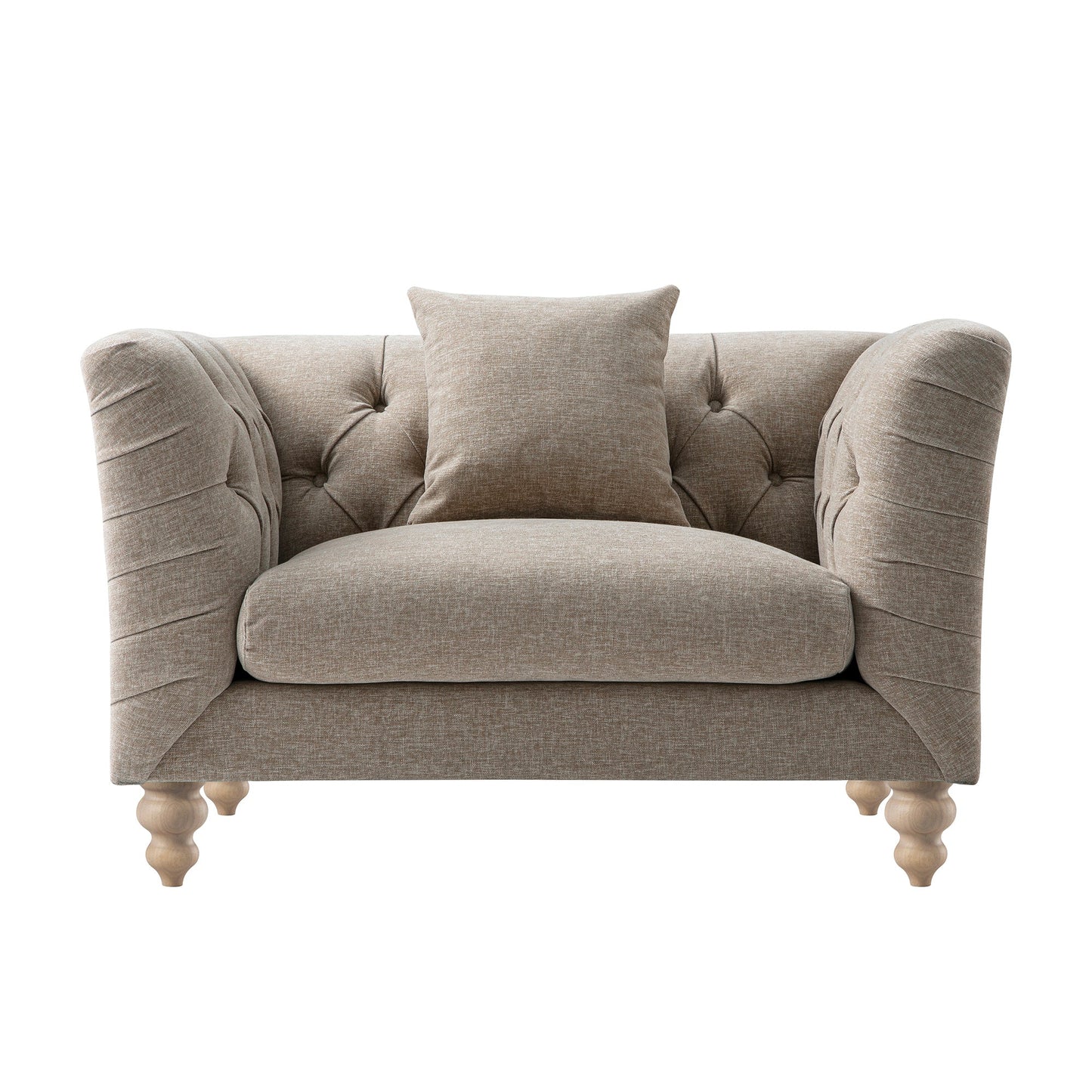 Causeuse Ashby Chesterfield, chenille taupe