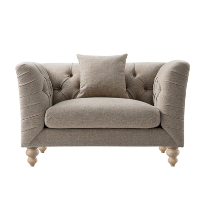 Causeuse Ashby Chesterfield, chenille taupe
