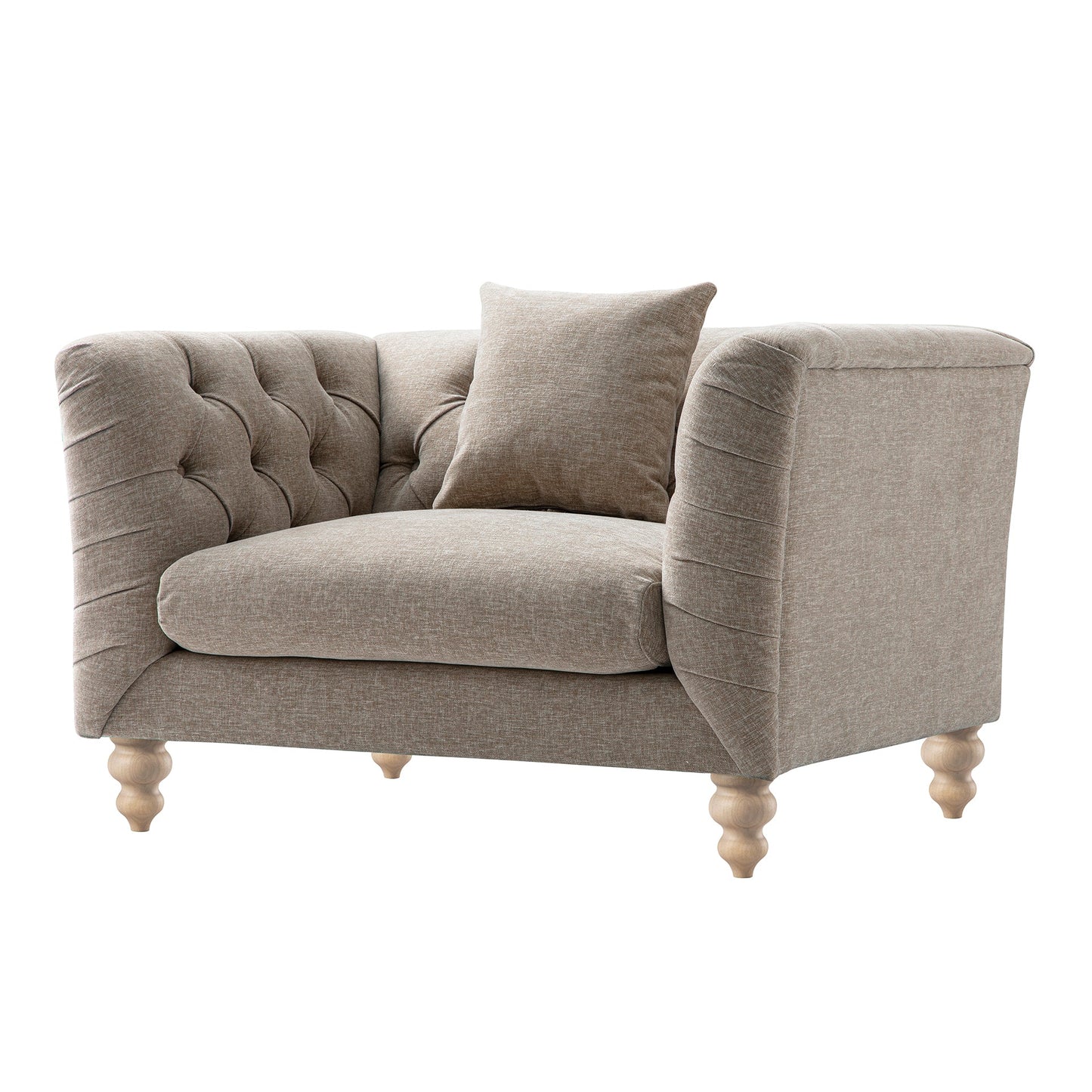 Causeuse Ashby Chesterfield, chenille taupe