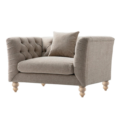 Causeuse Ashby Chesterfield, chenille taupe