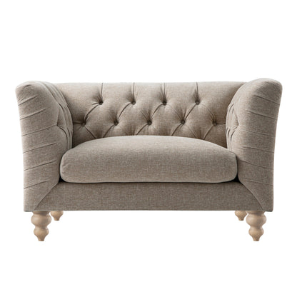 Causeuse Ashby Chesterfield, chenille taupe