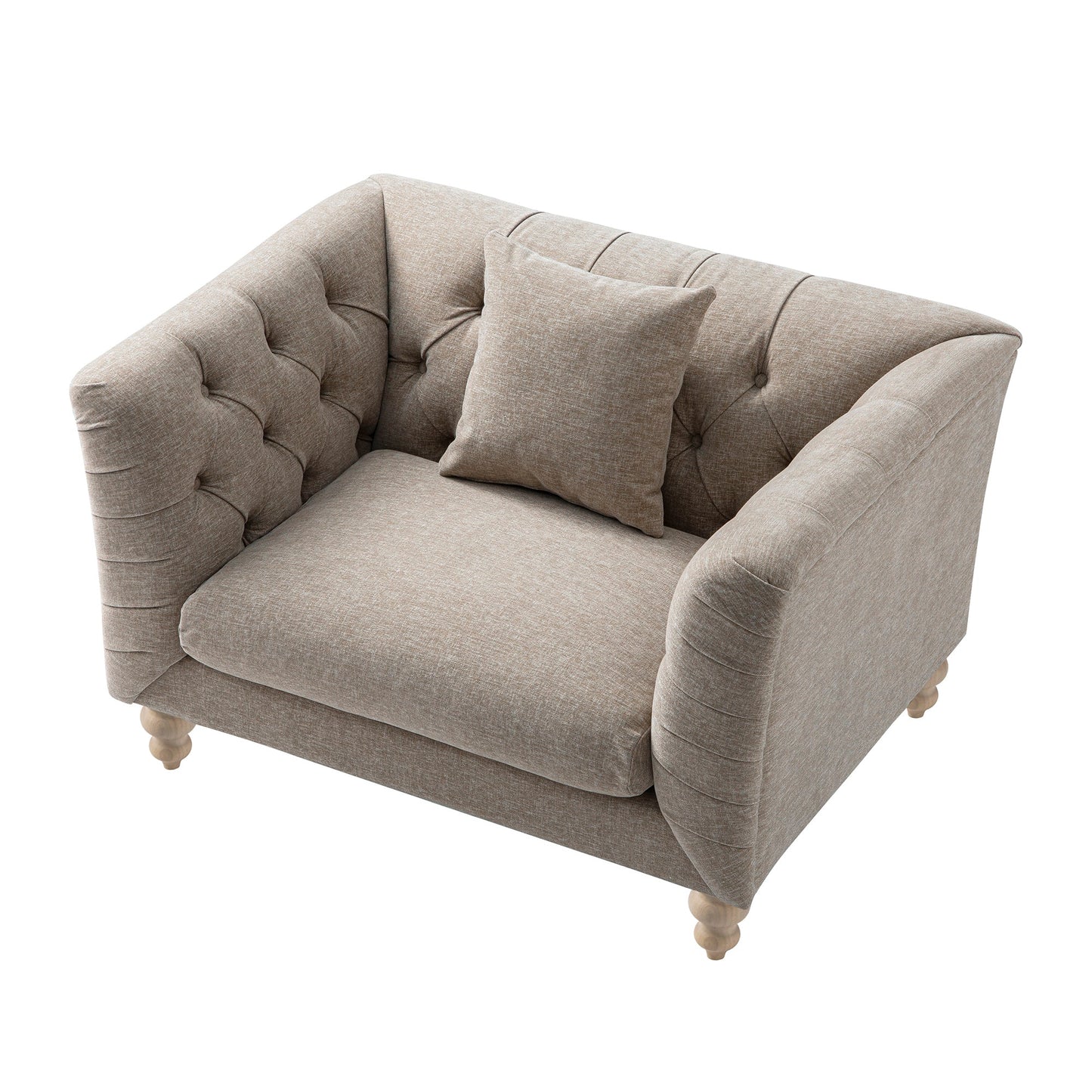 Causeuse Ashby Chesterfield, chenille taupe