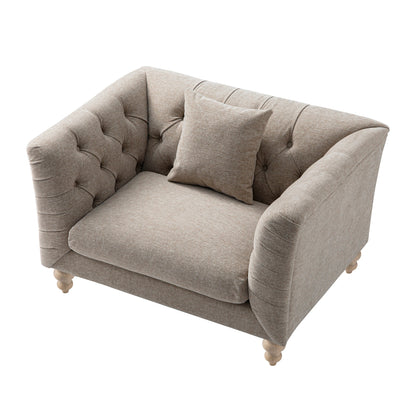 Causeuse Ashby Chesterfield, chenille taupe