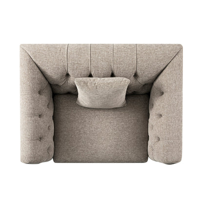 Causeuse Ashby Chesterfield, chenille taupe