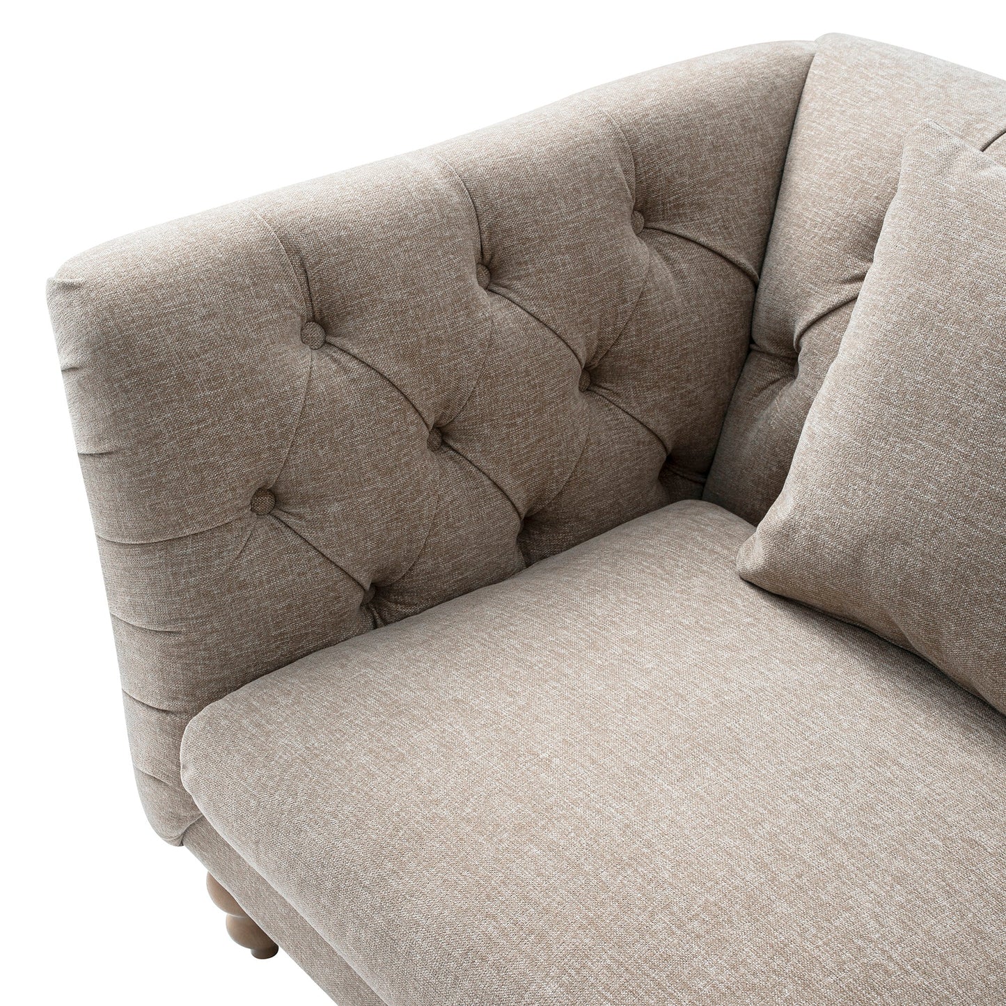 Causeuse Ashby Chesterfield, chenille taupe