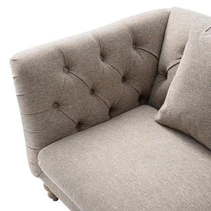 Causeuse Ashby Chesterfield, chenille taupe