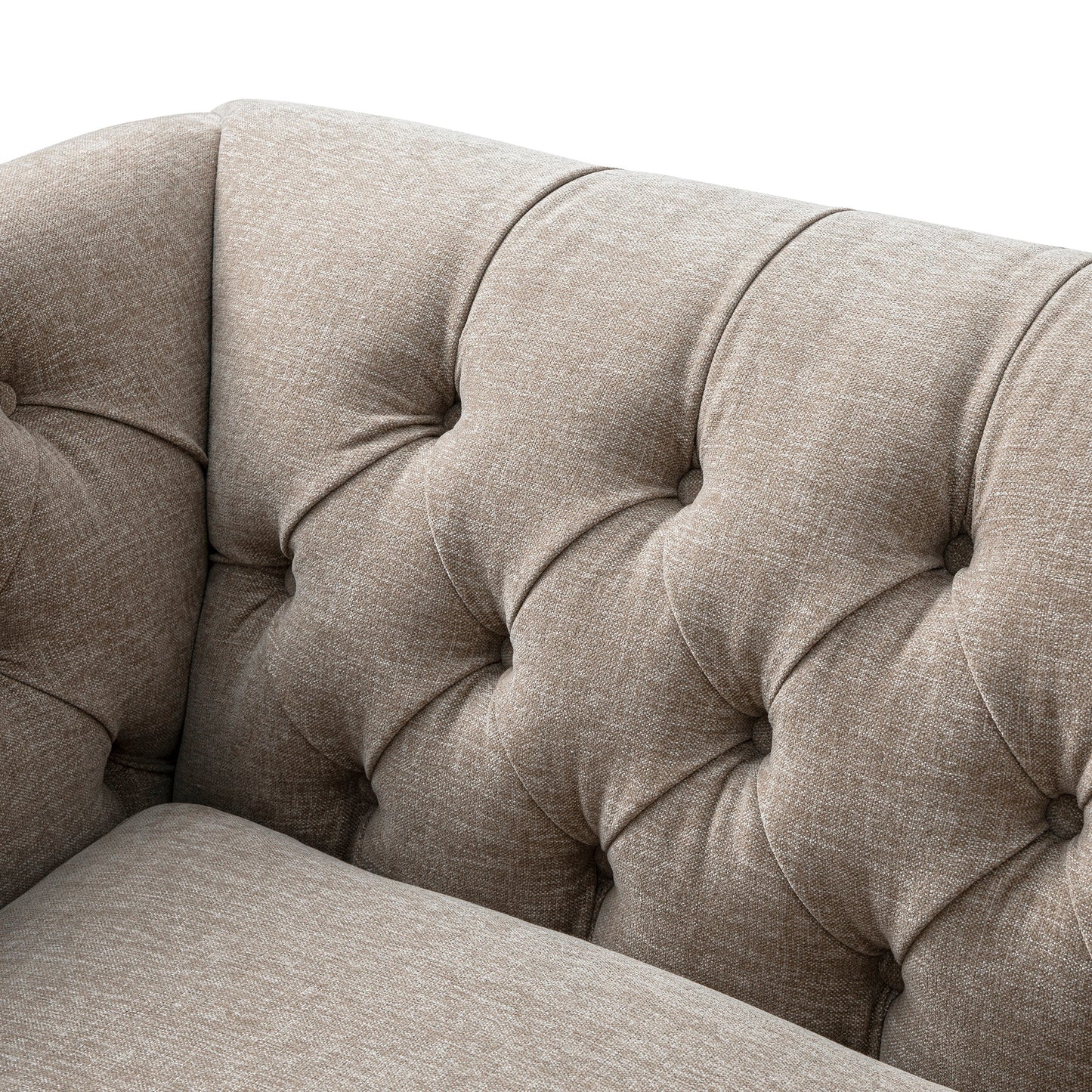Causeuse Ashby Chesterfield, chenille taupe