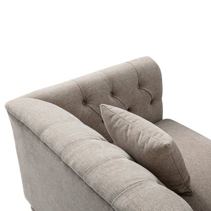 Causeuse Ashby Chesterfield, chenille taupe