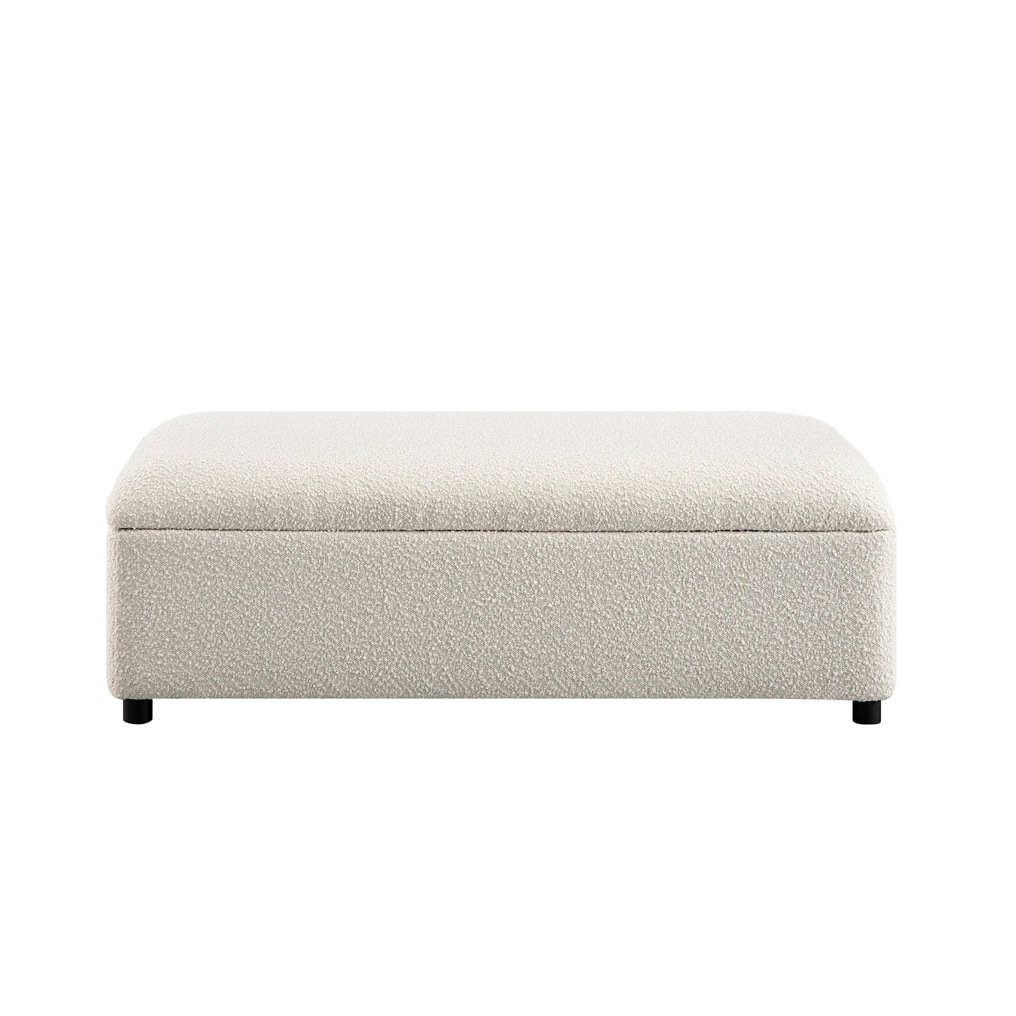 Lit double pliant Magda dans un pouf, beige bouclé