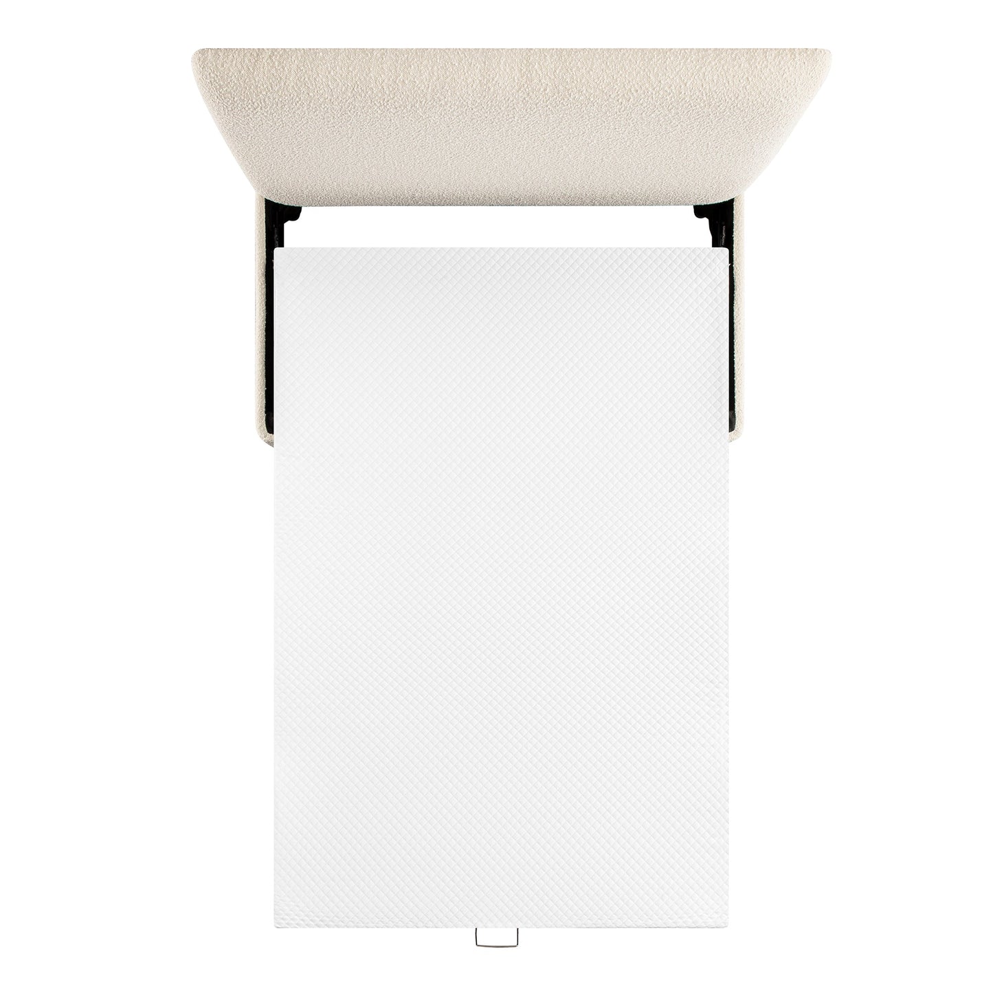 Lit double pliant Magda dans un pouf, beige bouclé