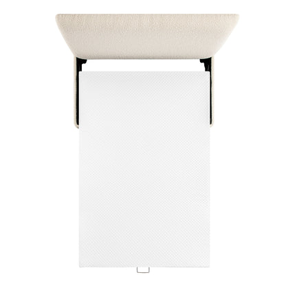 Lit double pliant Magda dans un pouf, beige bouclé