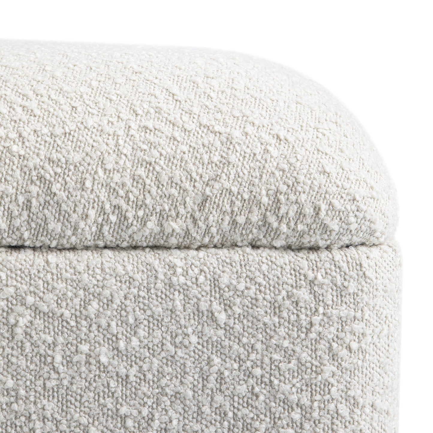 Lit double pliant Magda dans un pouf, beige bouclé
