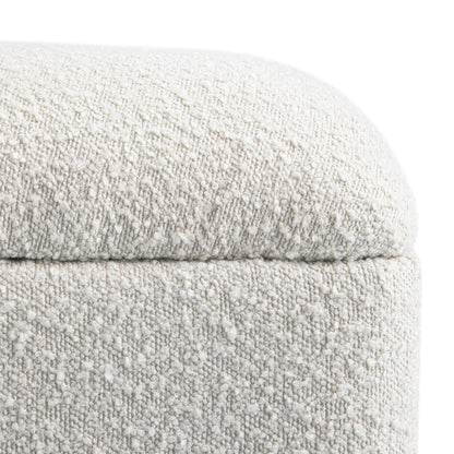 Lit double pliant Magda dans un pouf, beige bouclé