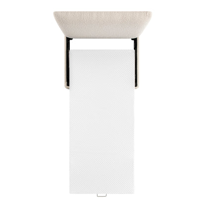 Lit simple pliant Magda dans un pouf, beige bouclé