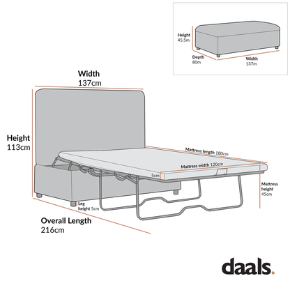 Lit double pliant Magda dans un pouf, gris brume bouclé