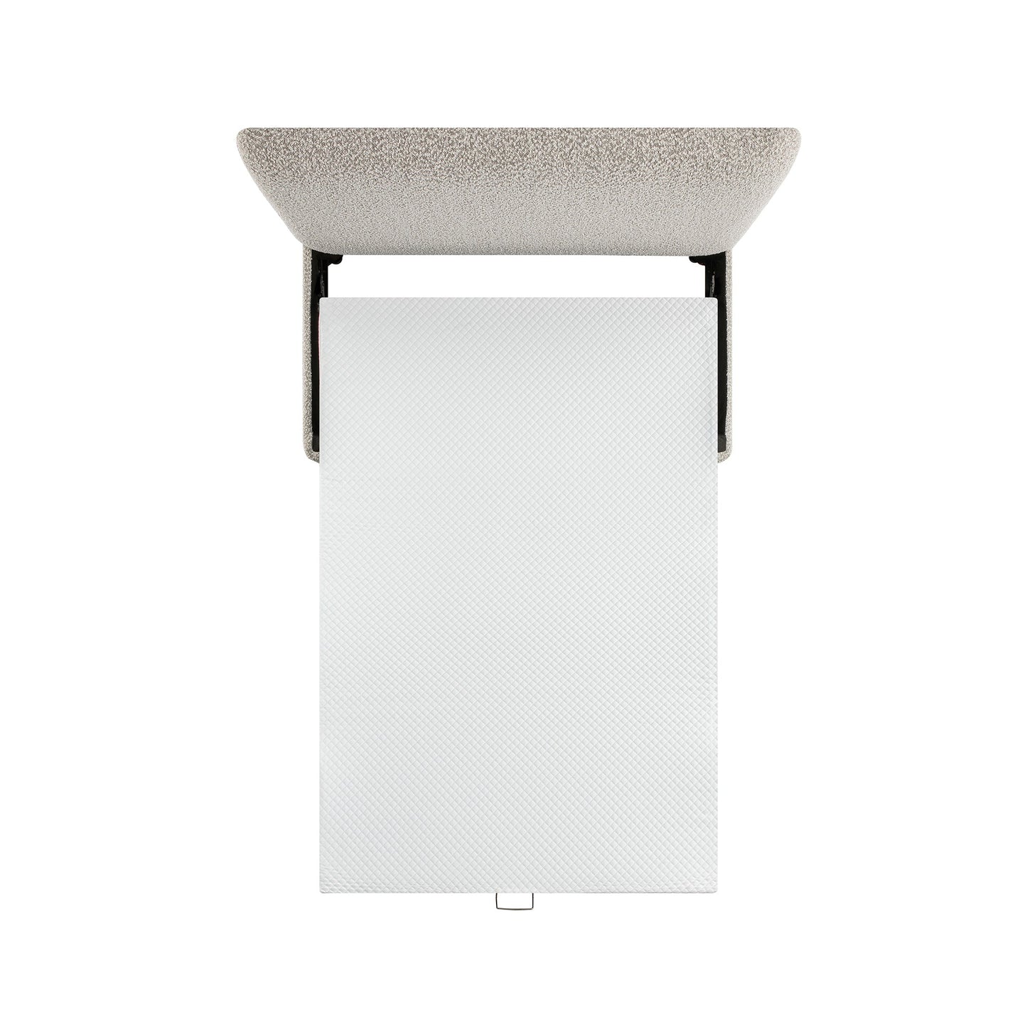 Lit double pliant Magda dans un pouf, gris brume bouclé