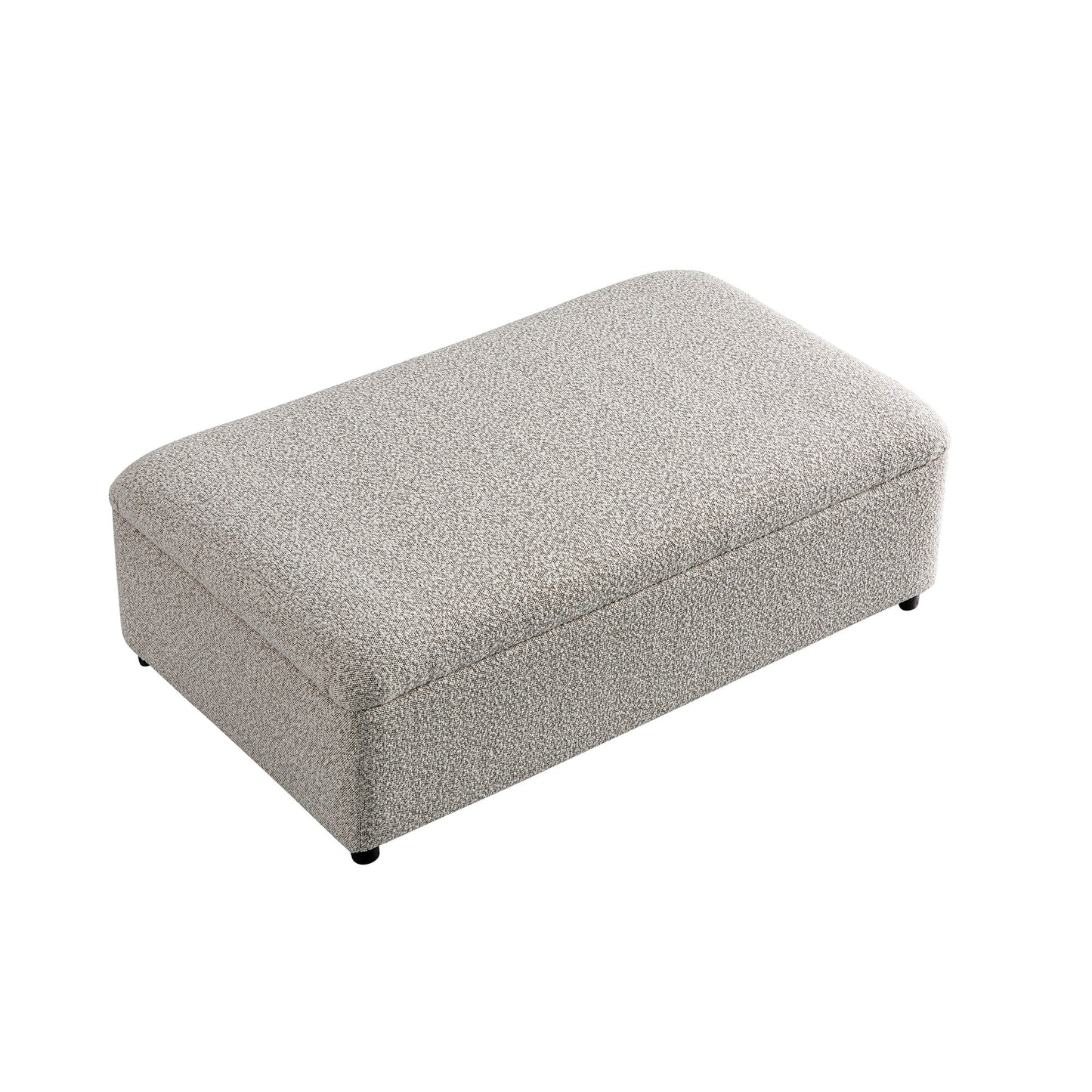 Lit double pliant Magda dans un pouf, gris brume bouclé