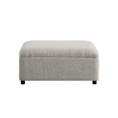 Lit simple pliant Magda dans un pouf, boucle gris brume