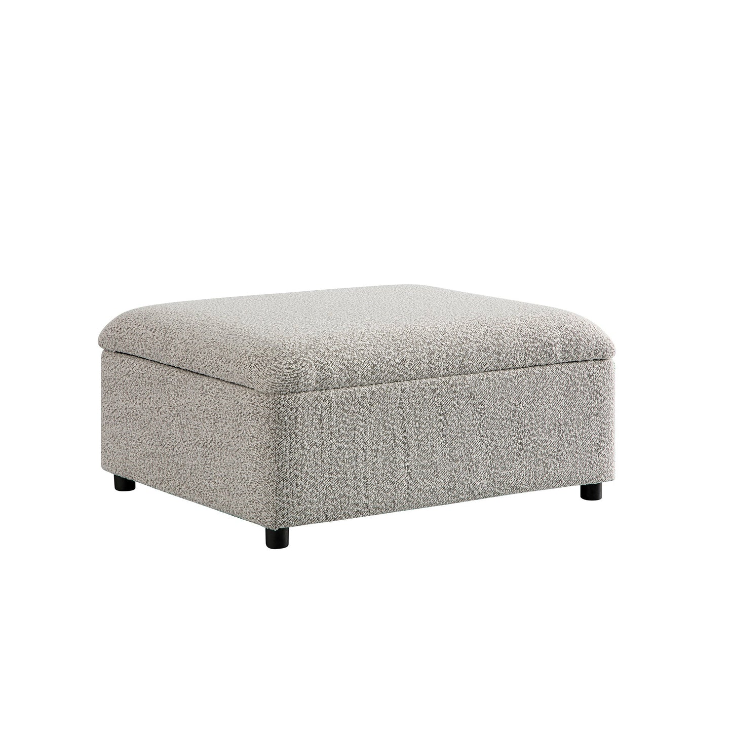 Lit simple pliant Magda dans un pouf, boucle gris brume