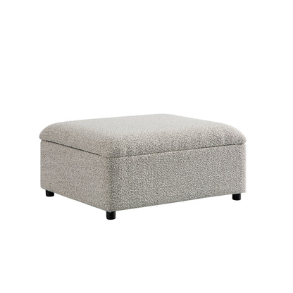 Lit simple pliant Magda dans un pouf, boucle gris brume