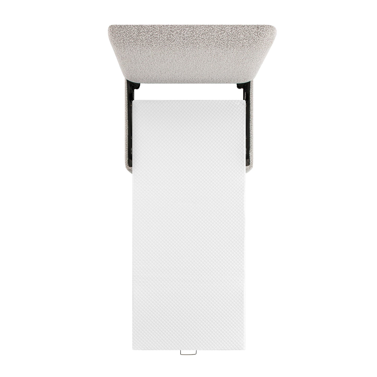 Lit simple pliant Magda dans un pouf, boucle gris brume