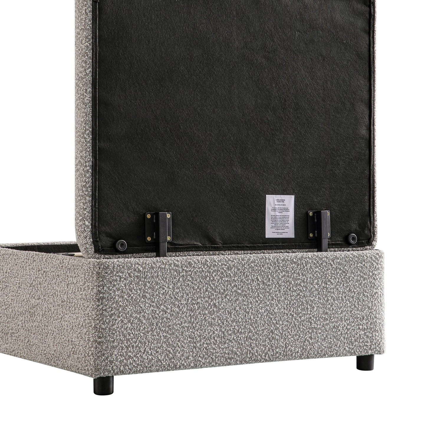 Lit simple pliant Magda dans un pouf, boucle gris brume